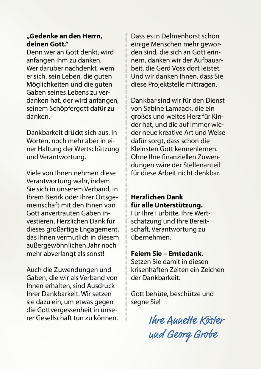 Erntedankbrief 2020 vom Hannoverschen Verband Landeskirchlicher Gemeinschaften - Seite 3